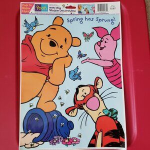 Vintage Disney Winnie the Pooh & Friends Static Cling Reusable Window Decor